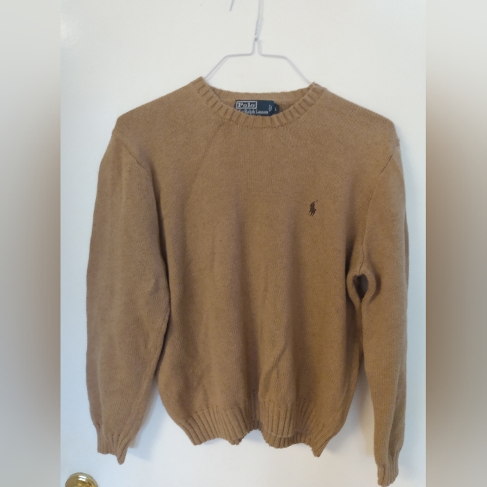 Polo Ralph Lauren mens size large golden cotton sweater